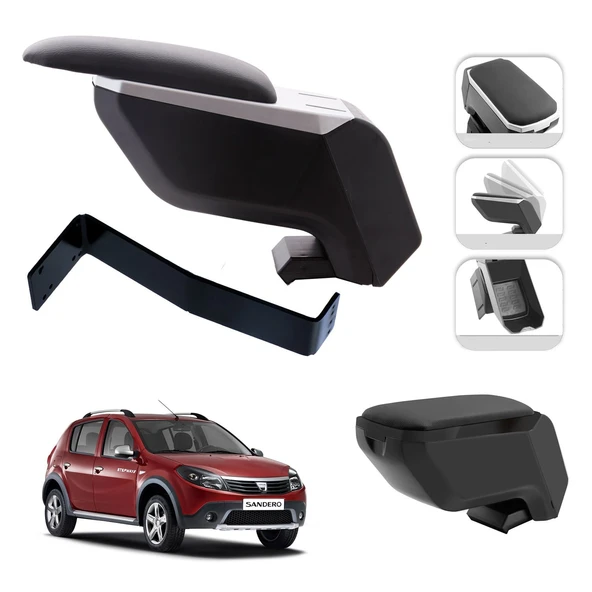 Mis Paket Dacia Sandero 2008-2012 Delmesiz Çelik Ayaklı Kolçak + Askılı Koku + Micro Fiber Bez + Torpido Süngeri ürün görseli 1