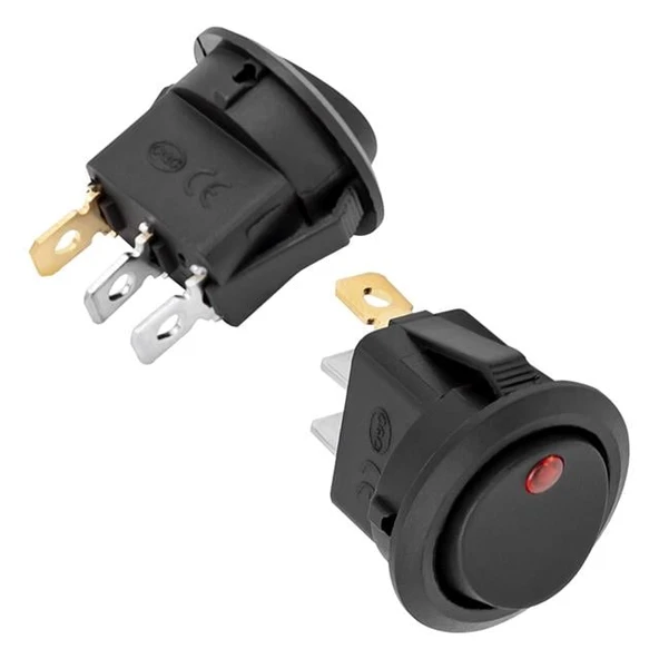 IC-132A Işıklı 3 Pinli 12 Volt DC 20 Amper Açma-Kapama Anahtarı ürün görseli 1