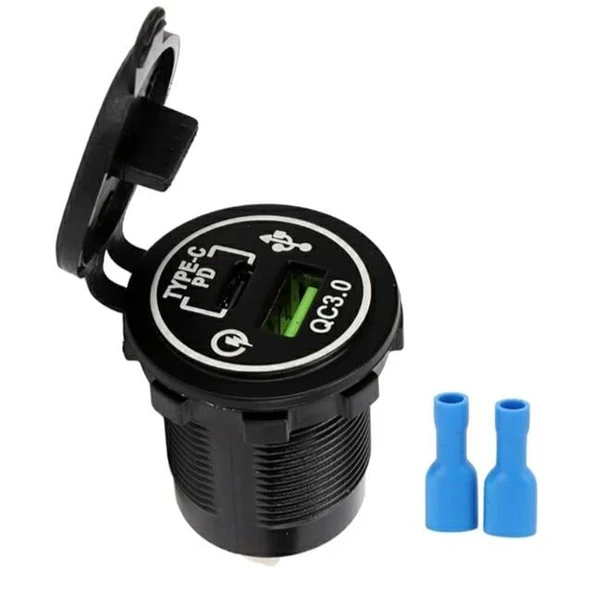 PowerMaster IC-266C-5 Pano Tipi Hızlı Şarj Soketi USB QC3.0 + Type-C PD (Otomobil-Tekne Uyumlu) ürün görseli 1