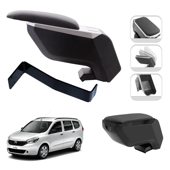 Mis Paket Dacia Lodgy 2010-2023 Delmesiz Çelik Ayaklı Kolçak + Askılı Koku + Micro Fiber Bez + Torpido Süngeri ürün görseli 1