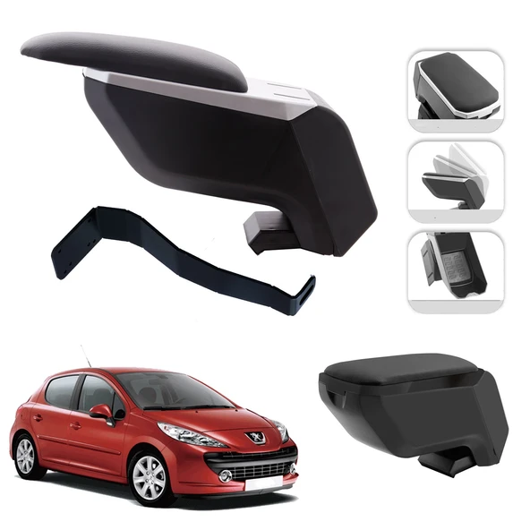 Mis Paket Peugeot 207 2006-2015 Delmesiz Çelik Ayaklı Kolçak + Askılı Koku + Micro Fiber Bez + Torpido Süngeri ürün görseli 1
