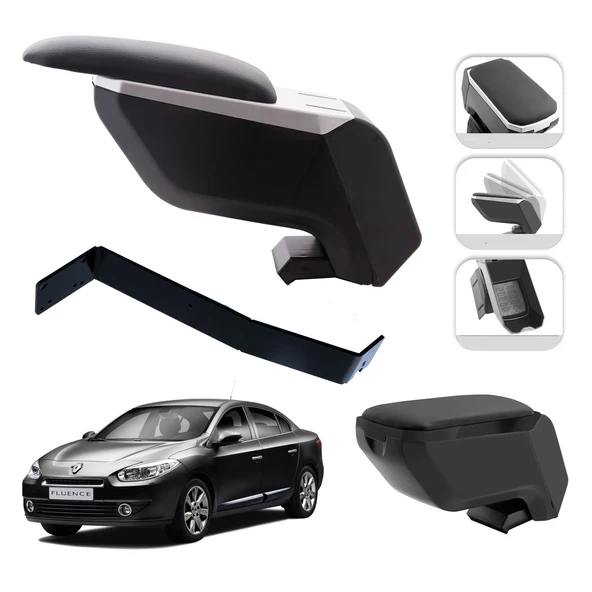 Mis Paket Renault Fluence 2009-2012 Delmesiz Çelik Ayaklı Kolçak + Askılı Koku + Micro Fiber Bez + Torpido Süngeri ürün görseli 1