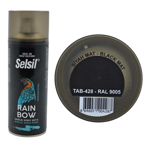 Selsil Siyah Mat Rainbow Akrilik Sprey Boya 400 ml ürün görseli 1