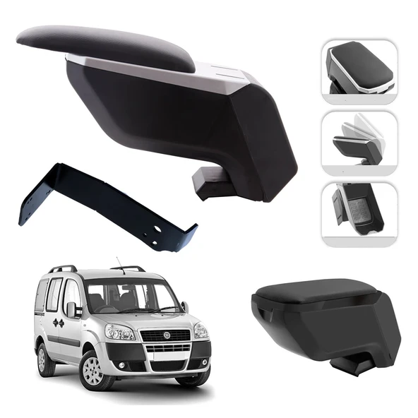 Mis Paket Fiat Doblo 2001-2012 Delmesiz Çelik Ayaklı Kolçak + Askılı Koku + Micro Fiber Bez + Torpido Süngeri ürün görseli 1