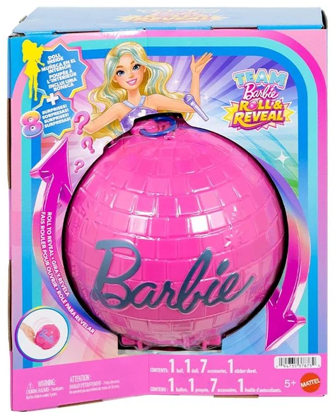 Barbie Team Barbie Roll & Reveal Pop Yıldızı Bebek ve Aksesuarları JMK19 ürün görseli 1