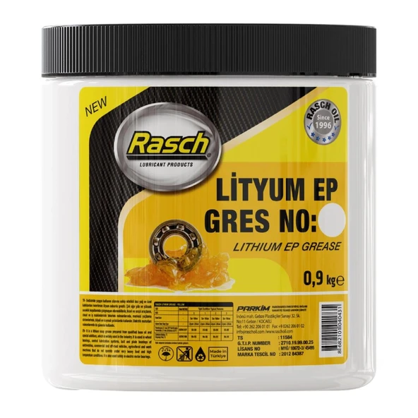 Rasch Lityumlu Yüksek Basınç EP2 Katı Gres Yağı Sarı - 0.9 Kg. ürün görseli 1
