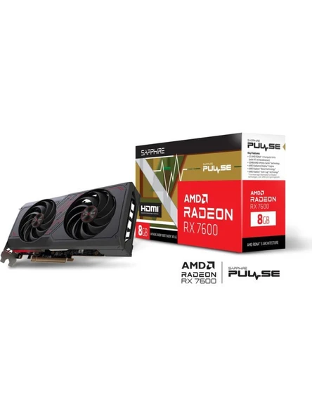 Sapphire RX 7600 Pulse 11324-01-20G 128Bit GDDR6 8 GB Ekran Kartı Outlet ürün görseli 1