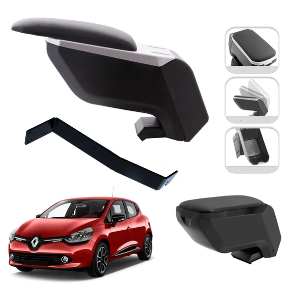 Mis Paket Renault Clio IV HB 2013-2020 Delmesiz Çelik Ayaklı Kolçak + Askılı Koku + Micro Fiber Bez + Torpido Süngeri ürün görseli 1