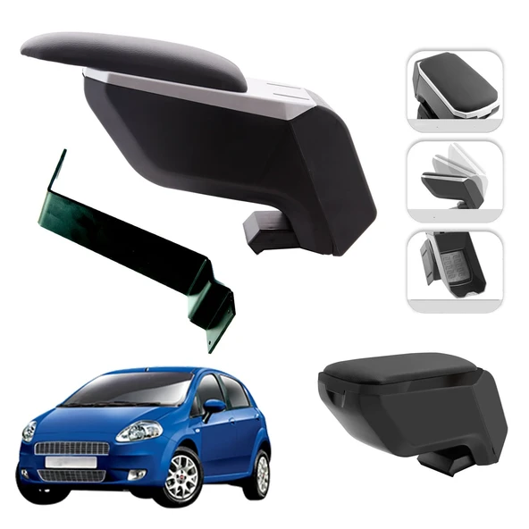 Mis Paket Fiat Grande Punto 2005-2010 Delmesiz Çelik Ayaklı Kolçak + Askılı Koku + Micro Fiber Bez + Torpido Süngeri ürün görseli 1