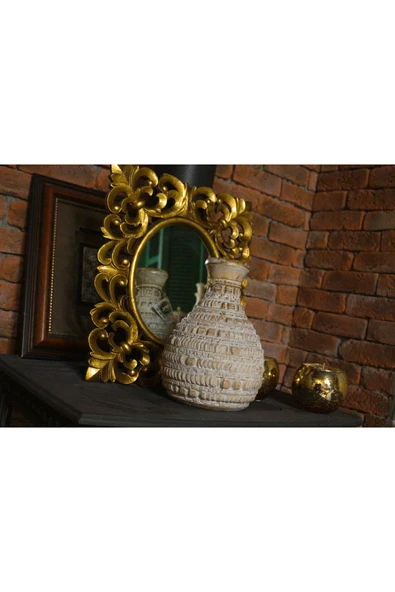 BARC AHŞAP DEKORATİF VAZO 25CM - Resim 7