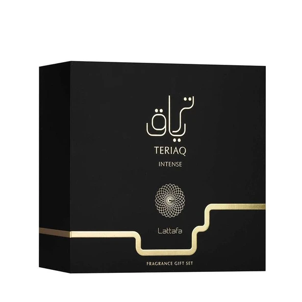 Lattafa Teriaq Intense Fragrance Gift Set EDP 100 ML + 45 ML Deodorant + 12 ML Mini Parfüm Unisex Hediye Seti ürün görseli 1