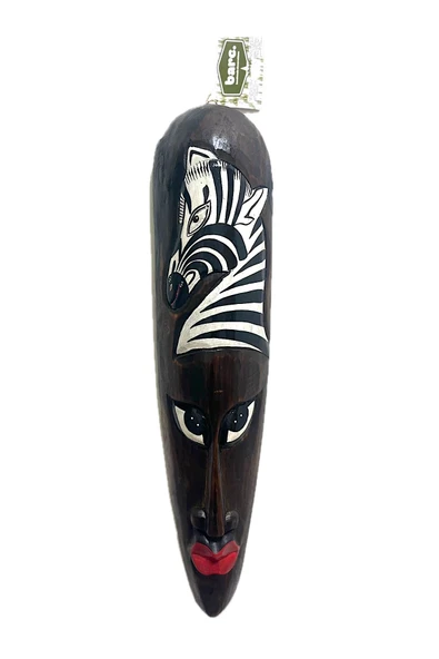 BARC AHŞAP OTANTİK MASK ZEBRA 50CM DUVAR SÜSÜ DEKORATİF MASKE ürün görseli 1