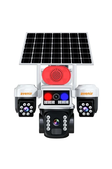 Avvenir 3 Kameralı 3PTZ Sim Kartlı Güneş Panelli Solar 6MP PTZ Kamera AV-S464W ürün görseli 1