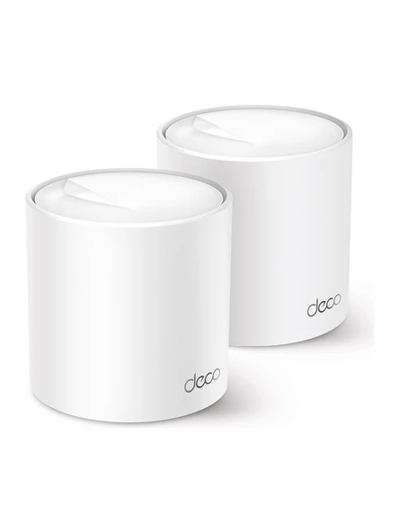 TP-Link Deco X60 AX3000 3000 Mbps Wi-Fi 6 Mesh Router Sistemi Fiber Uyumlu Çift Bant Gigabit Port WPA3 150 Cihaz 490 m² Kapsama 2'li Paket ürün görseli 1