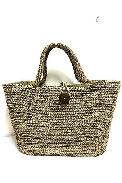 Barc Shop Hasır Bambu Rattan El Çantası Organik El işi 48x27 Cm ürün görseli 1