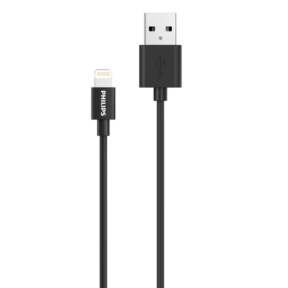 Philips DLC3106V/00 Apple MFi Lisanslı USB-A - Lightning Hızlı Şarj ve Data Kablosu 2m Siyah ürün görseli 1