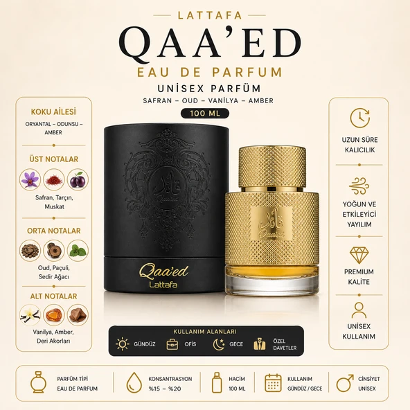 Lattafa Qaa'ed EDP 100 ML Unisex Parfüm - Resim 2