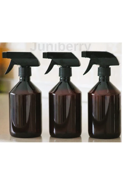 3 Adet Amber Kahverengi Boş Plastik Sprey Şişe Banyo ve Mutfak Temizleyici Sprey 3x500m ürün görseli 1