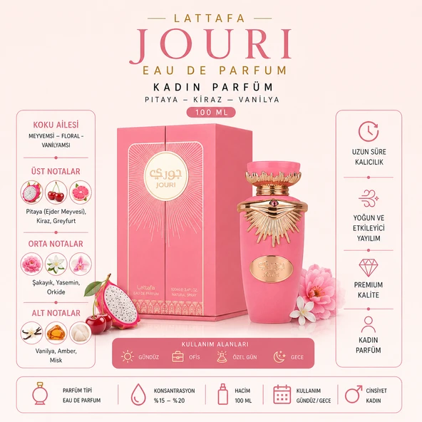 Lattafa Jouri EDP 100 ML Kadın Parfüm - Resim 2