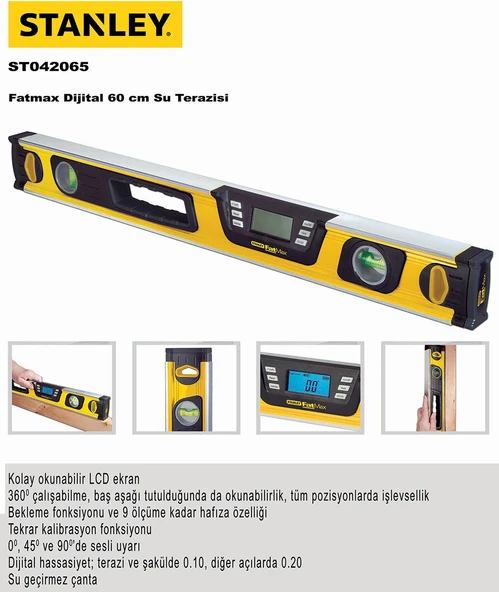 Stanley 0-42-065 60 cm Dijital Su Terazisi ürün görseli 1