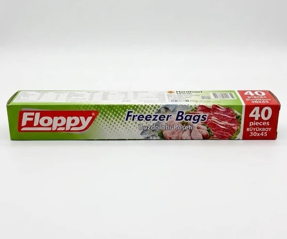 ŞeyliŞeyler - Floppy Büyük Boy Buzdolabı Poşeti 40x50 cm Kilitsiz - 1 Paket (40 Adet) ürün görseli 1