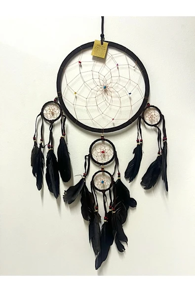 Barc Shop Rüya Kapanı 27 Cm Dream Catcher K.Kahve Duvar Dekorasyon Düş Kapanı Gerçek Kuş Tüyleri ürün görseli 1