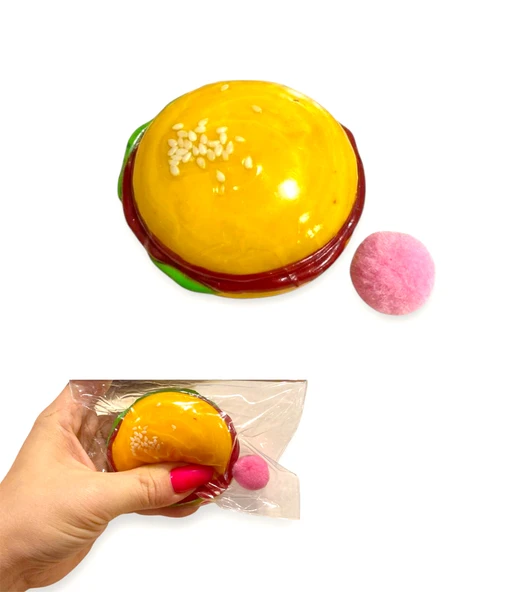 Moj moj Taba Squish Hamburger Sukuşi Yumuşak Stres Atıcı Oyuncak - 1 Adet ürün görseli 1