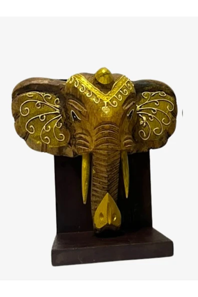 Barc Shop Dekoratif Ahşap El Yapımı Kitap Tutucu Desenli Fil 22x13Cm Kitap Desteği 1 Adet ürün görseli 1