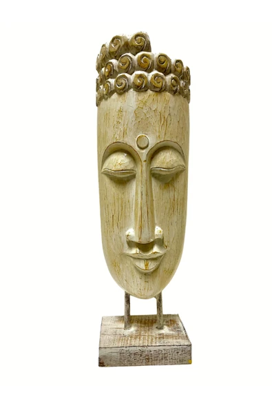 shop AHŞAP DEKORATİF BÜYÜK BUDA MASK 60CM ALBIZIA WOOD ürün görseli 1