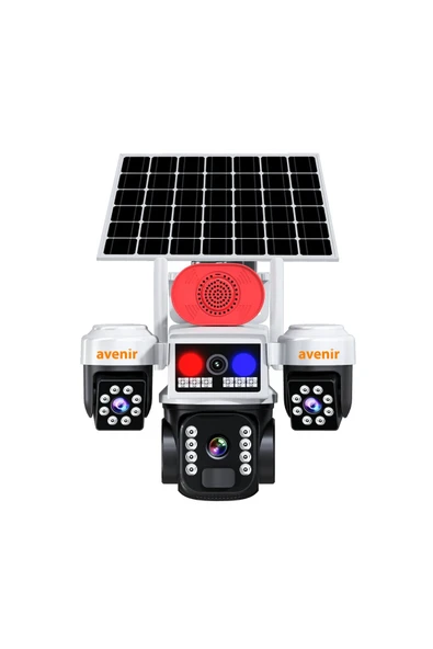 Avenir 3 Kameralı 3PTZ WİFİ Solar Güneş Panelli 6MP PTZ Kamera AV-S-264 ürün görseli 1