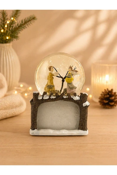 Barc Shop Çerçeveli Müzikli Işıklı Otomatik Cam Kar Küresi Aşk Randevusu 15 x 11 Cm ürün görseli 1