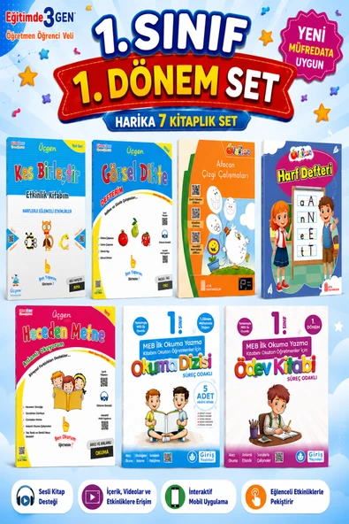 1. Sınıf 1.Dönem Çalışma Seti (7 Kitap) ürün görseli 1