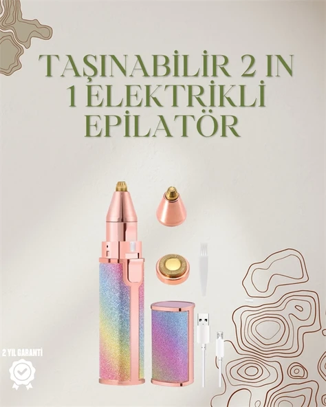 Mini Elektrikli Epilatör Cihazı – USB Şarjlı, Acısız Yüz ve Kaş Bakım Aleti ürün görseli 1