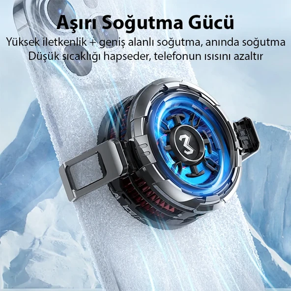 MEMO CX08 iOS Android Soğutucu 15W Manyetik + Arka Klips 2'si 1 Arada Yarı İletken Soğutma Fanı Radyatörü-1852 ürün görseli 1
