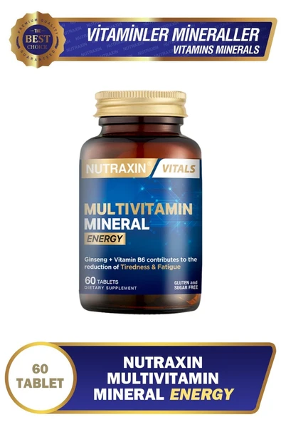 Nutraxin Multivitamin Mineral Energy 60 Tablet - Resim 3