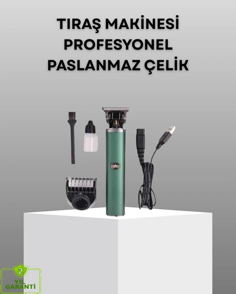 Profesyonel Şarjlı Tıraş Makinesi – 180 Dakika Kullanım, 2.5 Saat Hızlı Şarj, Evrensel USB Şarj Girişli ürün görseli 1