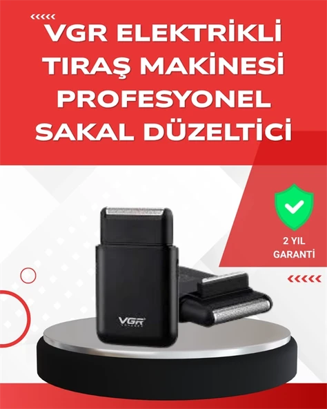 ABS Gövdeli Süper İnce Elektrikli Sakal Kesici – 45 dk Kablosuz Kullanım, Yanak Makası Dahil ürün görseli 1