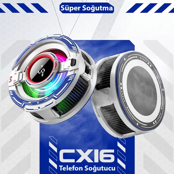 MEMO CX16 iOS Android Soğutucu 15W15W Manyetik RGB Telefon Soğutucu – Anında Hızlı Soğutma Sessiz Fan Tüm Akıllı Telefonlarla Uyumlu-1852 ürün görseli 1