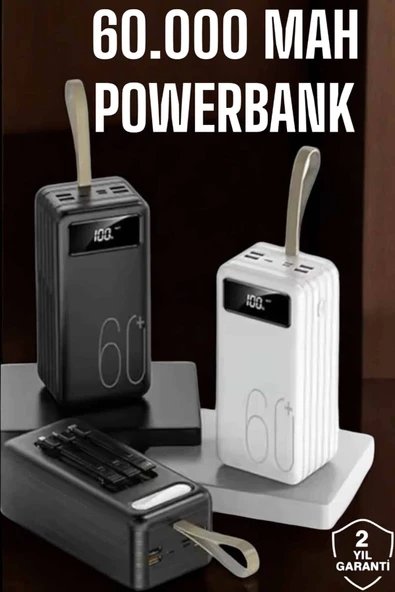 Powerbank 60.000 MAH Dijital Göstergeli 4 Portlu Taşınabilir ürün görseli 1