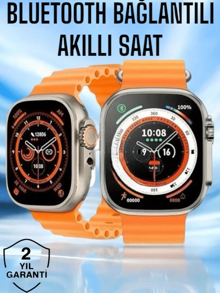 Yeni Nesil Ultra Akıllı Saat Titreşimli, Uyku & Sağlık Takibi, Çift Kordon ürün görseli 1