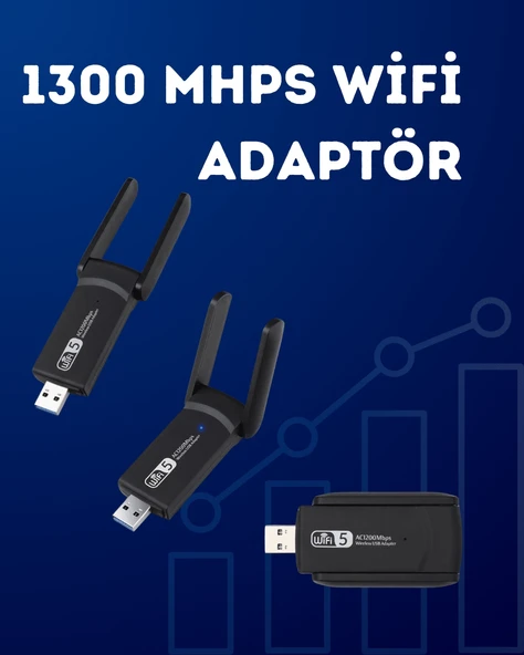 USB WiFi Adaptör – 1200 Mbps Hız ürün görseli 1