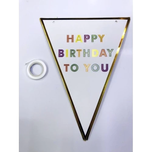 Happy Birthday To You Flama Bayrak Süsü ürün görseli 1