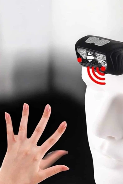 Kafa Lambası Kamp Lambası Sensörlü Şarjlı Ayarlanabilir - Resim 3