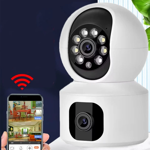 Yosee Uygulama Çift Kameralı Wifi Bağlantılı Gece Görüşlü Ev Tipi Güvenlik Kamerası ürün görseli 1