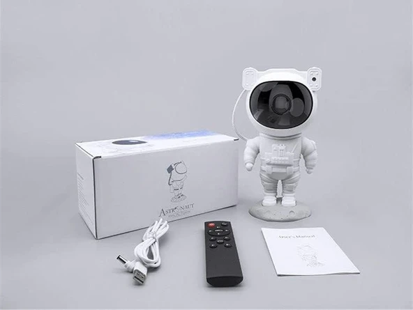 Çocuklara Özel Projeksiyon Astronot Lamba Speaker Sevimli - Resim 2