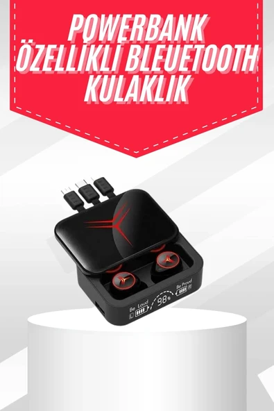 Tws Powerbank Kutulu Dijital Göstergeli Bluetooth Kulaklık Kablosuz Kulakiçi Kulaklık ürün görseli 1