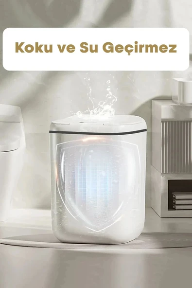Akıllı Teknolojik Sensörlü Çöp Kovası Işık Antibakteriyel Koku Geçirmez Mutfak Banyo Wc Ofis 20l Uv ürün görseli 1