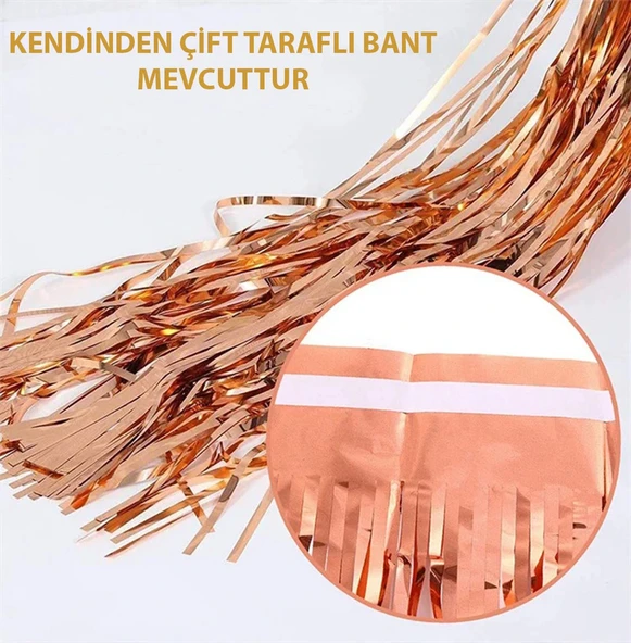 Rose Gold Püsküllü Kapı Perdesi - Resim 5
