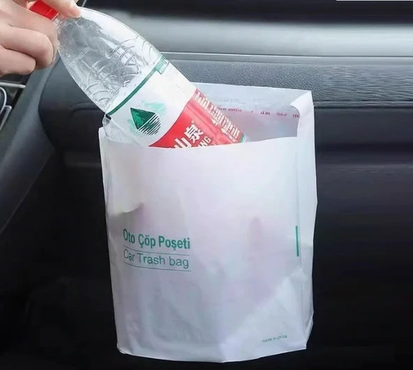 Pratik Su Geçirmez Oto Araba Çöp Poşeti Yapışkanlı 20 Adet ürün görseli 1