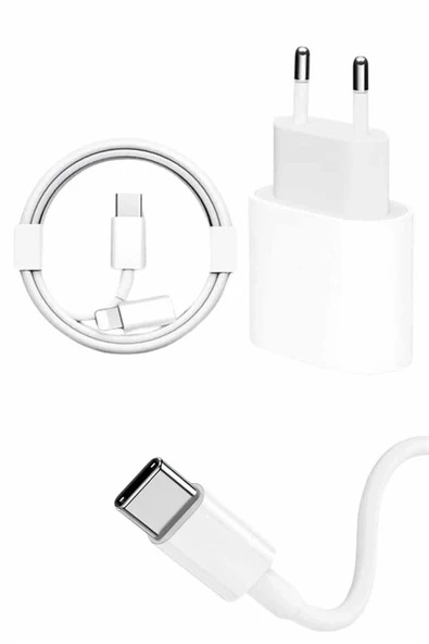 15/Pro/Pro Max 25W İOS Uyumlu Hızlı Şarj Aleti Adaptörlü Beyaz ürün görseli 1